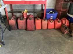 Several gas cans 