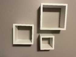 3 decorative cube shelves